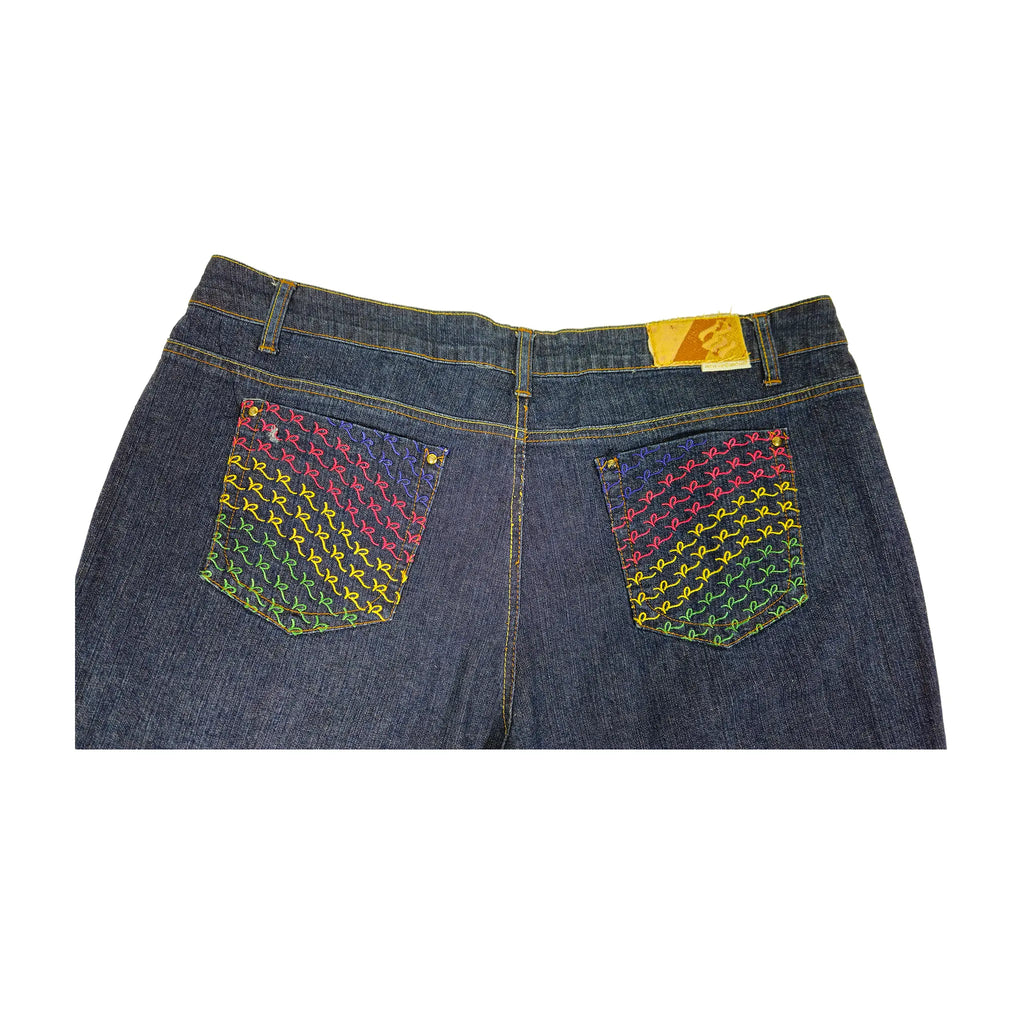 Vintage Y2K Rocawear Rainbow Monogram Embroidered Plus-Size Jeans