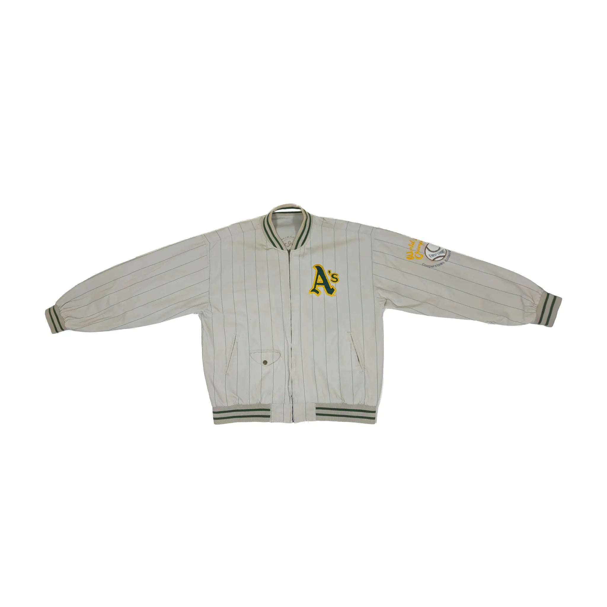 Vintage 90s Mirage "First String" Oakland A's Reversible World Series Bomber Jacket