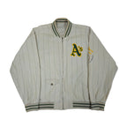 Vintage 90s Mirage "First String" Oakland A's Reversible World Series Bomber Jacket