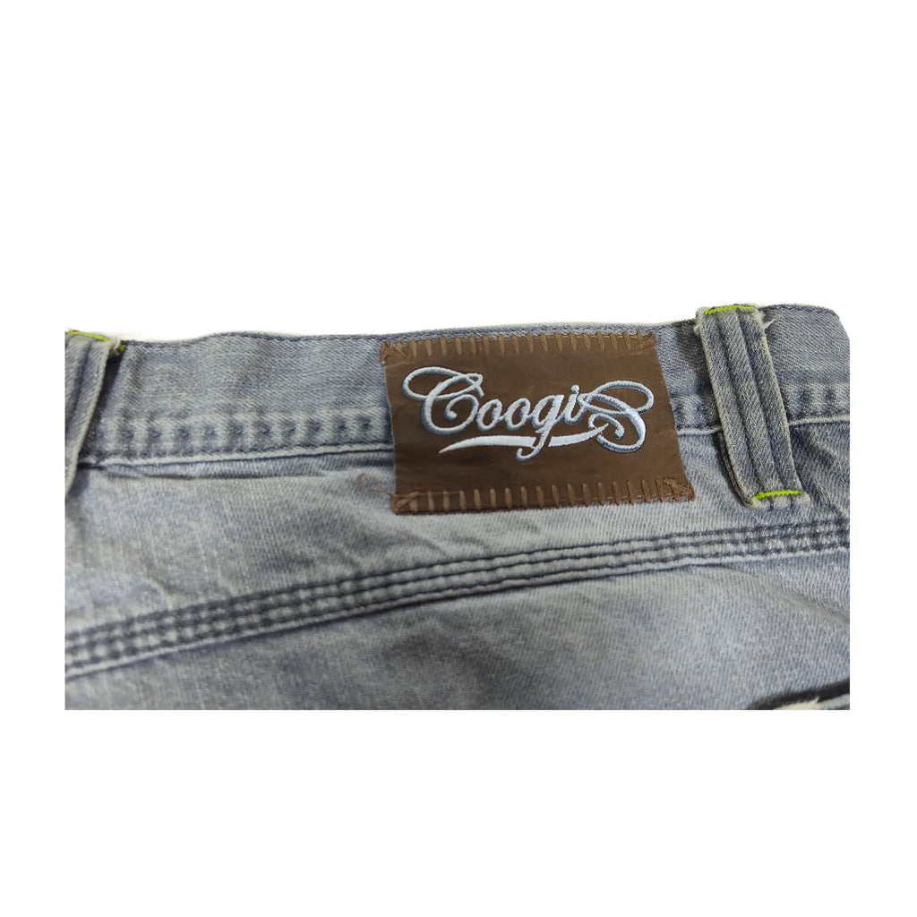Vintage Y2K Coogi Contrast-Stitch Faded Grey Baggy Jeans