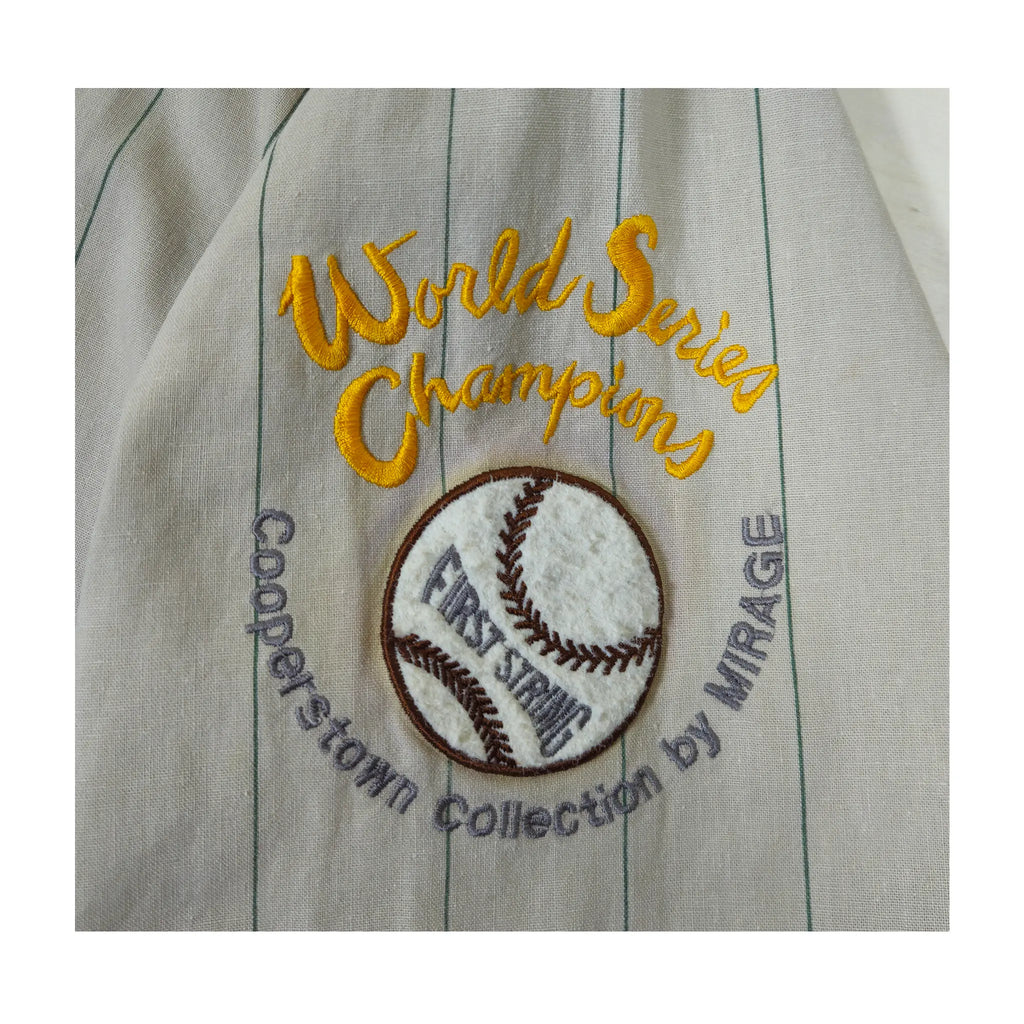 Vintage 90s Mirage "First String" Oakland A's Reversible World Series Bomber Jacket