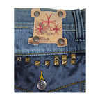 Vintage Y2K Chams Jeans Co. Heavily Studded & Embroidered Plus-Size Cropped Baggy Jeans