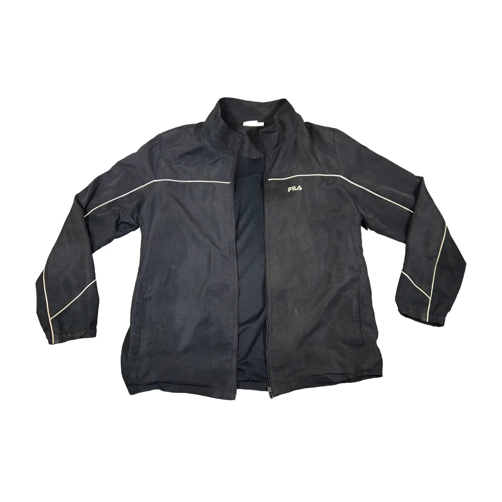 Fila Black Pinstripe Piping Windbreaker