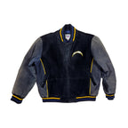 Retro Mid-2000s Chargers Genuine Suede Bomber Jacket