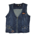 Official Harley-Davidson Women's Embroidered Zip-Up Denim Vest