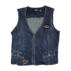 Official Harley-Davidson Women's Embroidered Zip-Up Denim Vest