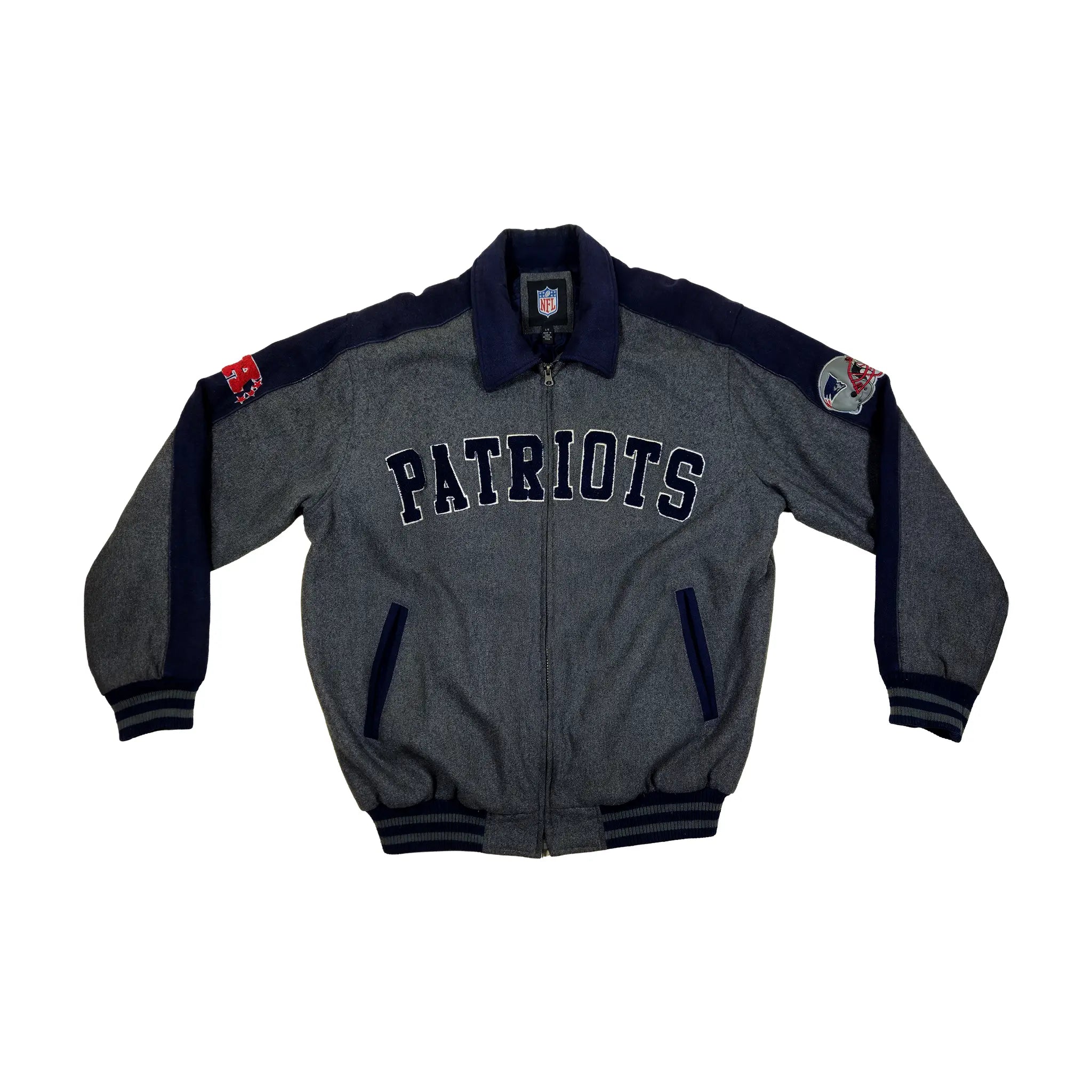Retro Mid-2000s Patriots Heavyweight Wool Bomber Jacket