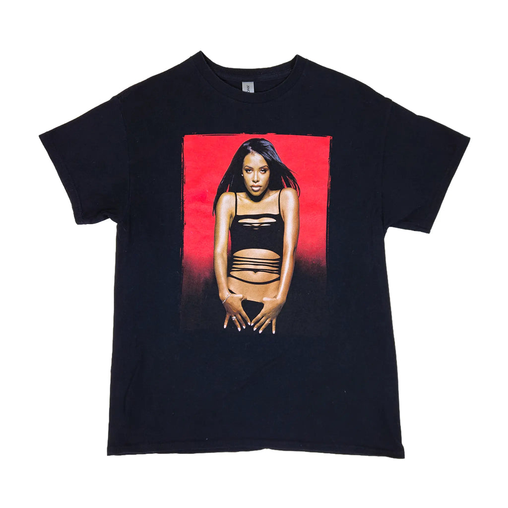 Official Aaliyah Red Portrait Graphic Tee