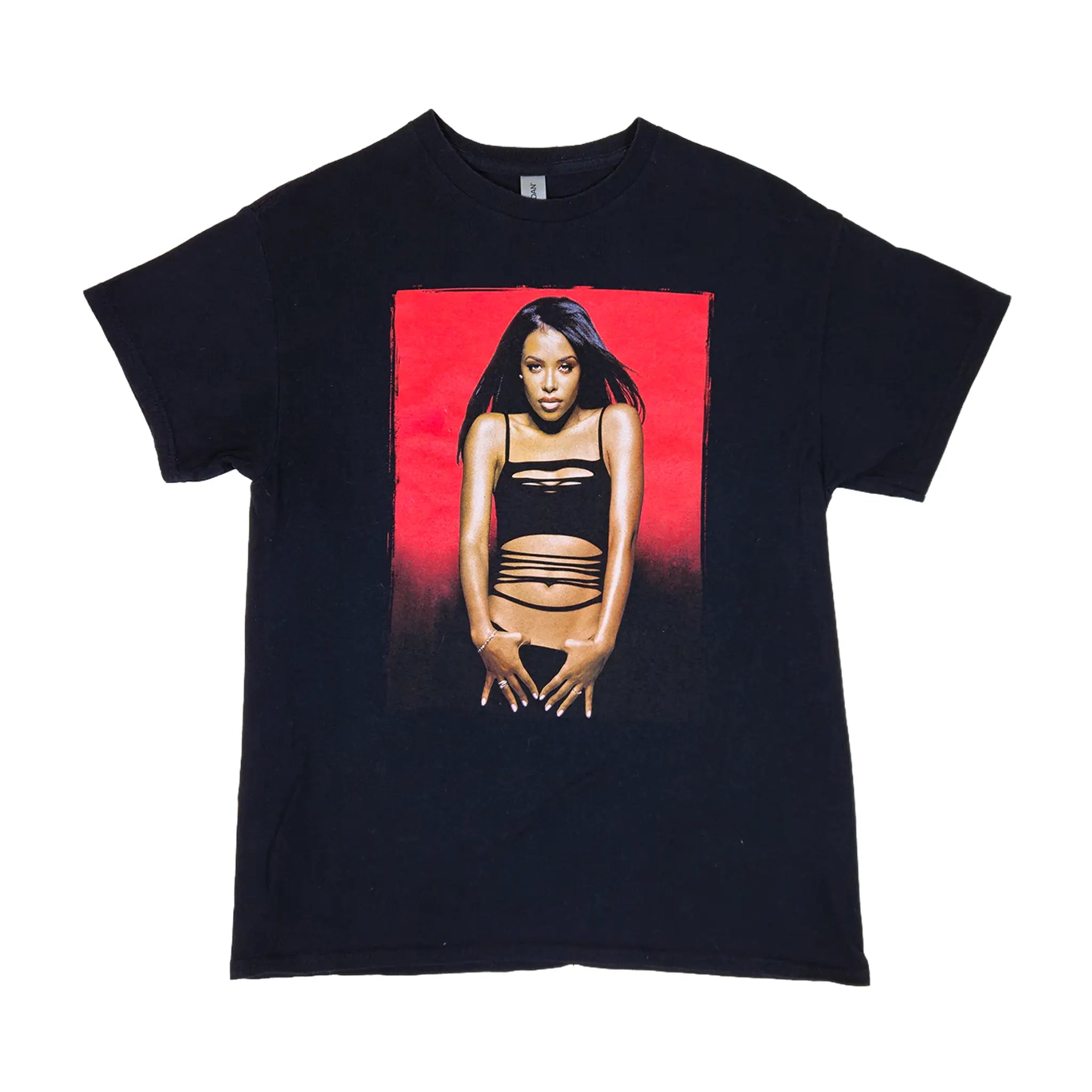 Official Aaliyah Red Portrait Graphic Tee