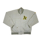 Vintage 90s Mirage "First String" Oakland A's Reversible World Series Bomber Jacket