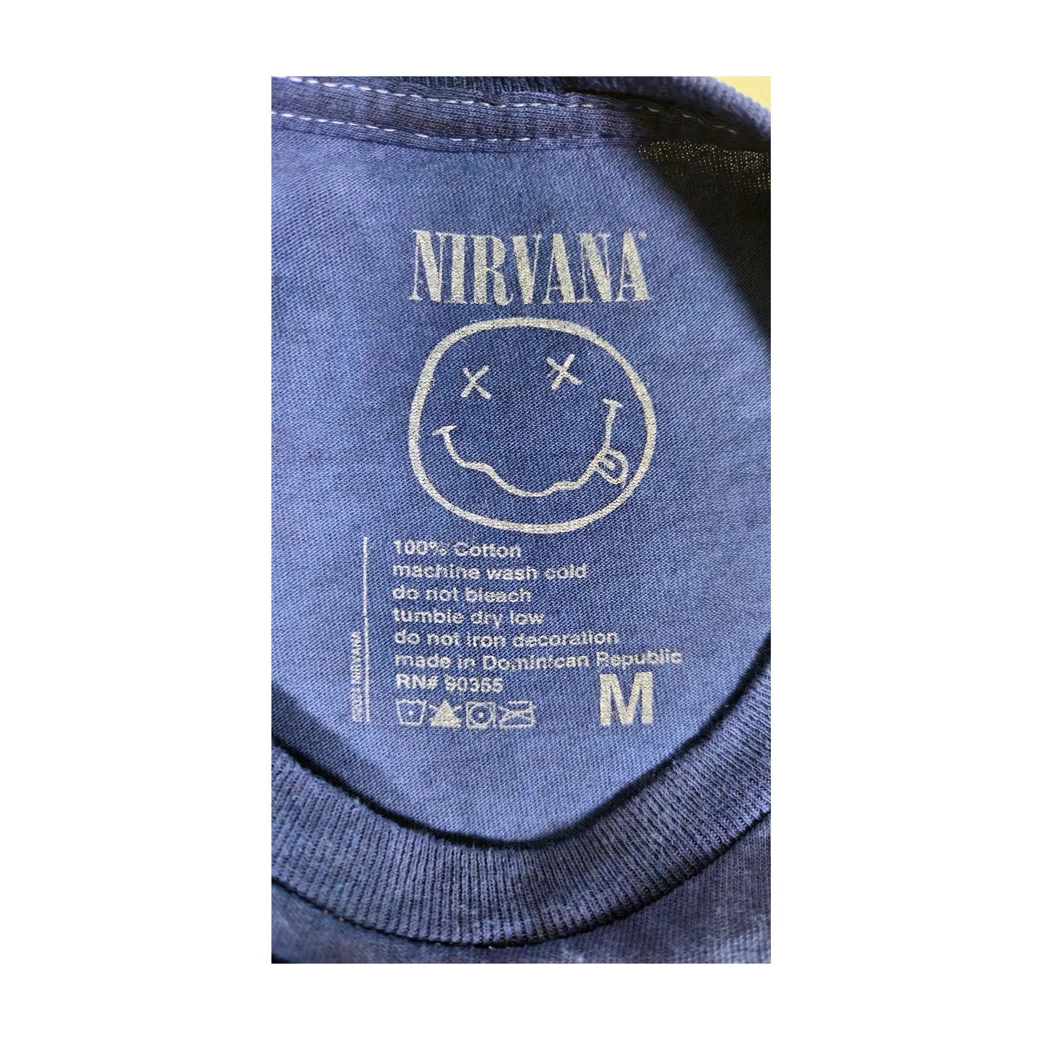 Nirvana "In Utero" Blue Mineral Wash Band Tee