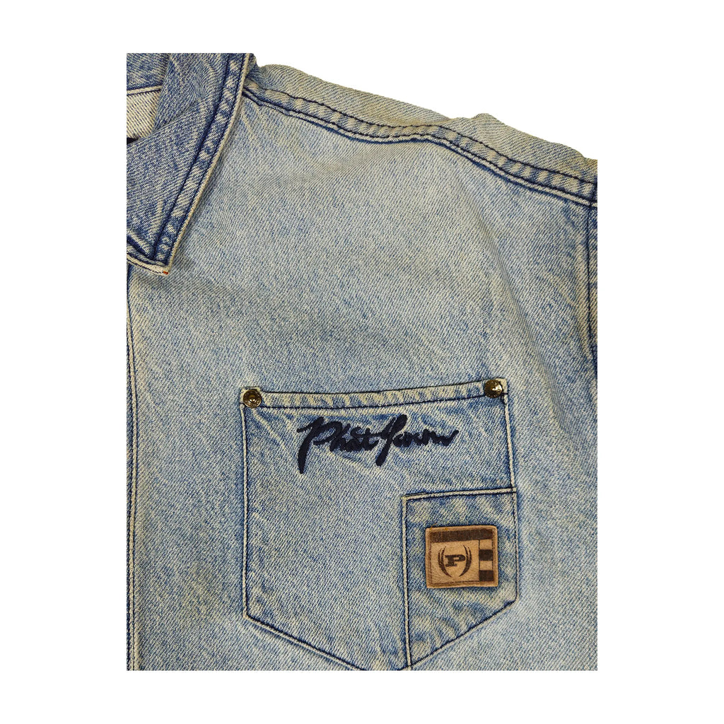 Vintage Phat Farm Archival Utility Tactical Buckle XXL Denim Jacket