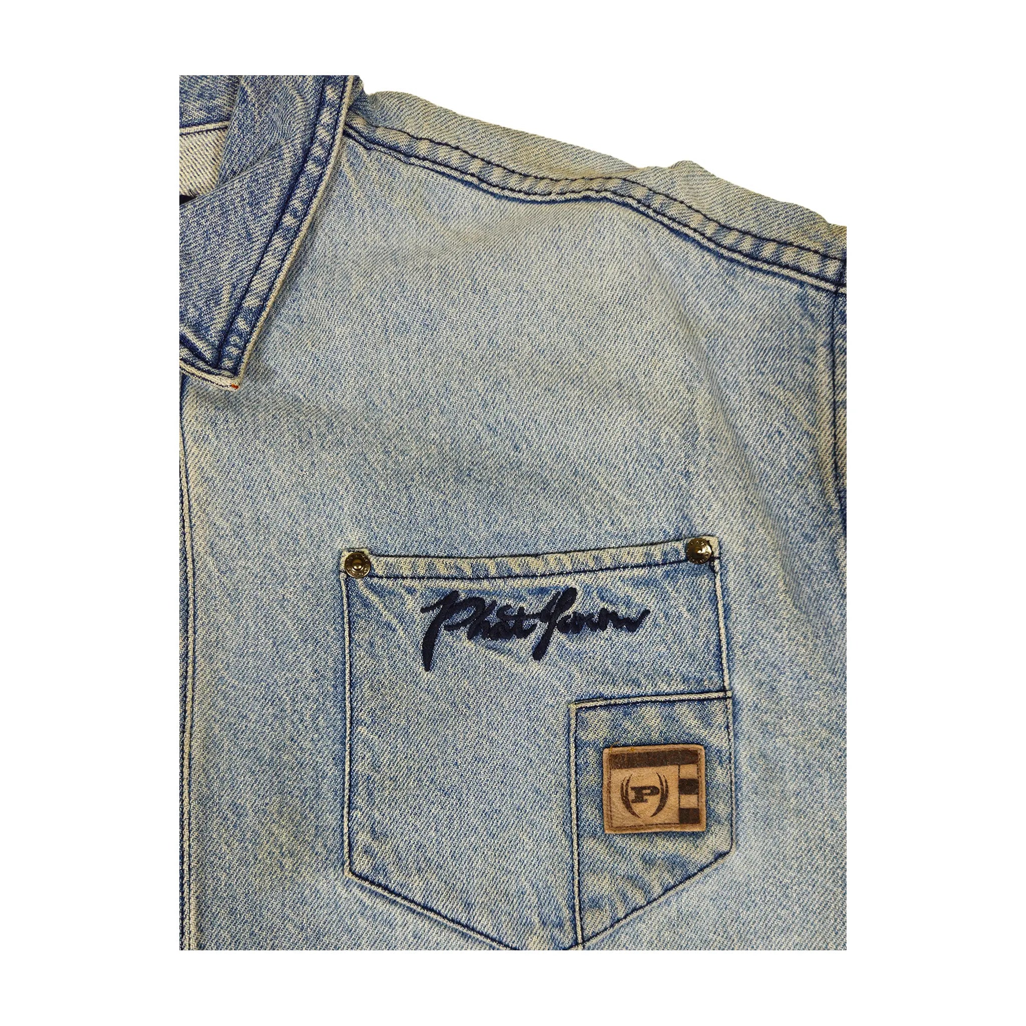 Vintage Phat Farm Archival Utility Tactical Buckle XXL Denim Jacket