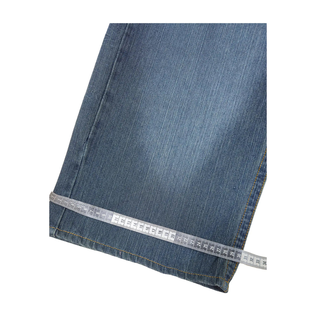Vintage Y2K Chams Jeans Co. Heavily Studded & Embroidered Plus-Size Cropped Baggy Jeans
