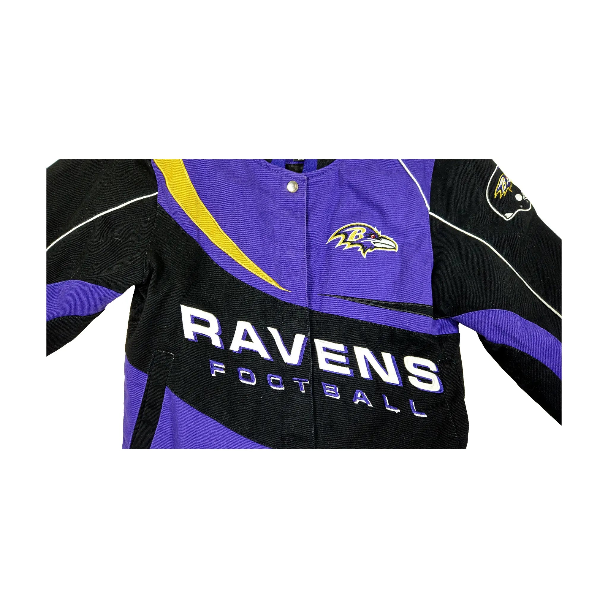Retro G-III Baltimore Ravens Heavyweight Quilted Bomber Jacket