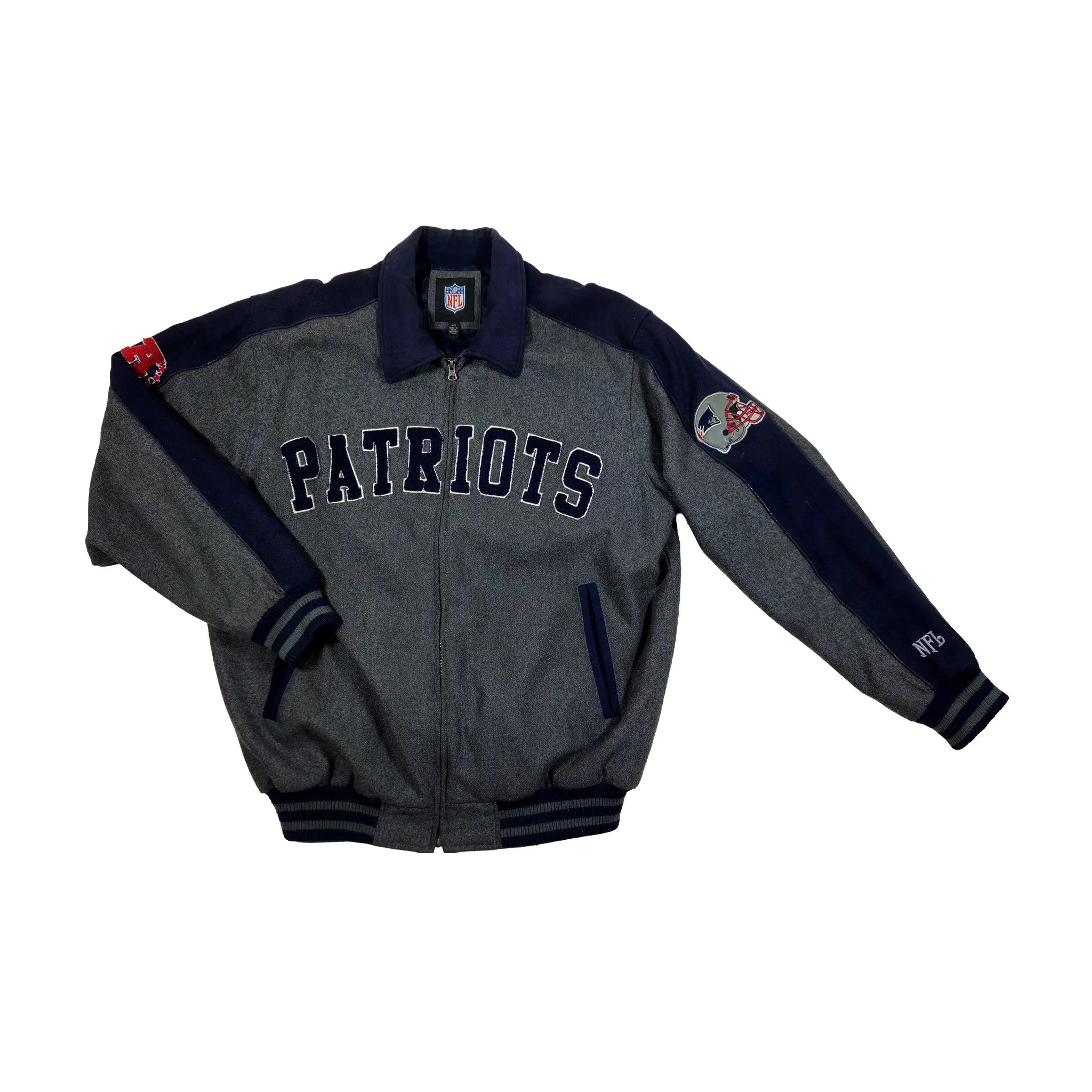 Retro Mid-2000s Patriots Heavyweight Wool Bomber Jacket