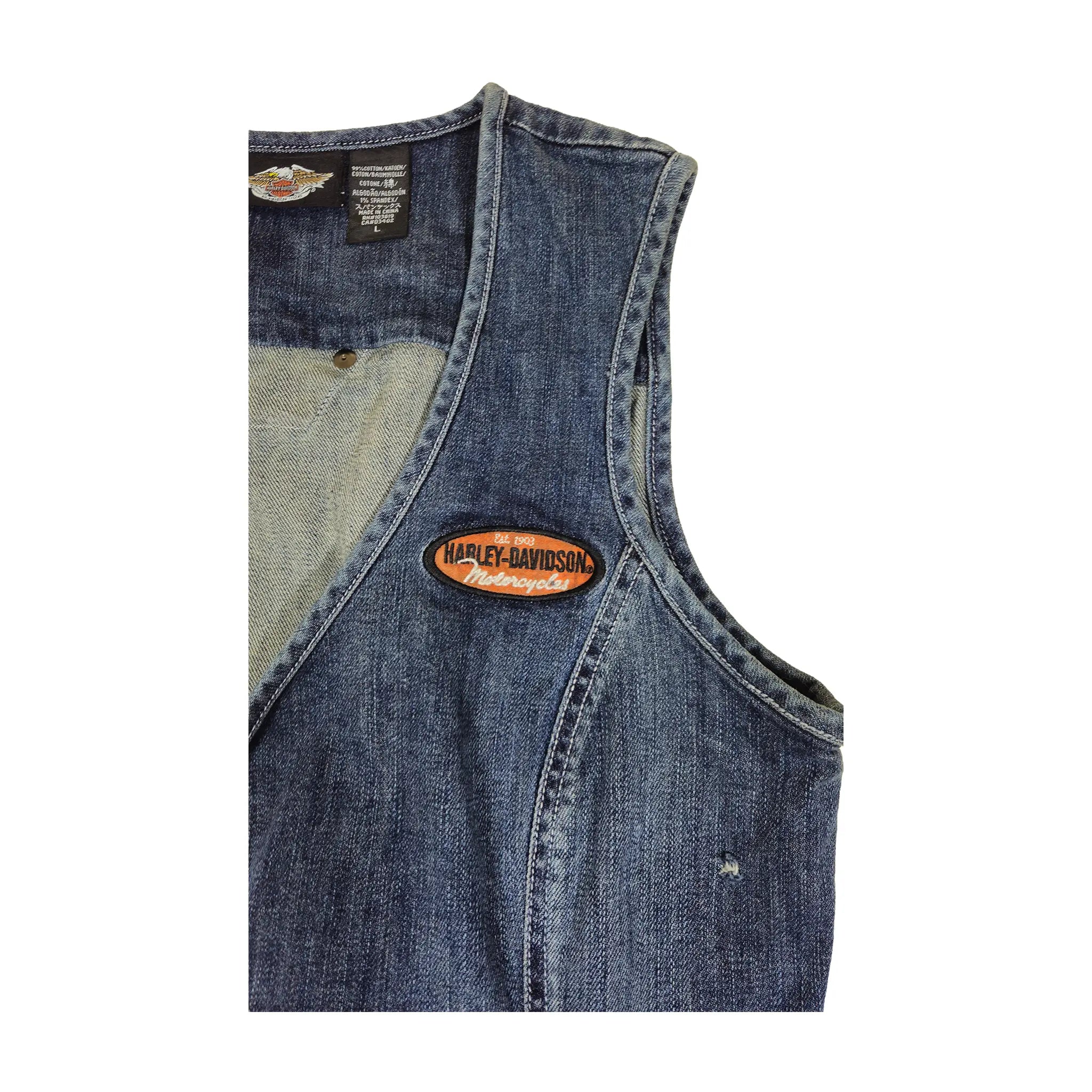 Official Harley-Davidson Women's Embroidered Zip-Up Denim Vest