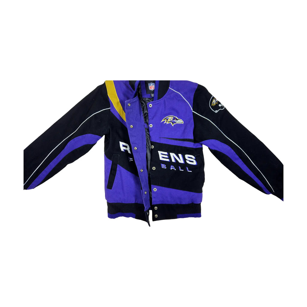 Retro G-III Baltimore Ravens Heavyweight Quilted Bomber Jacket