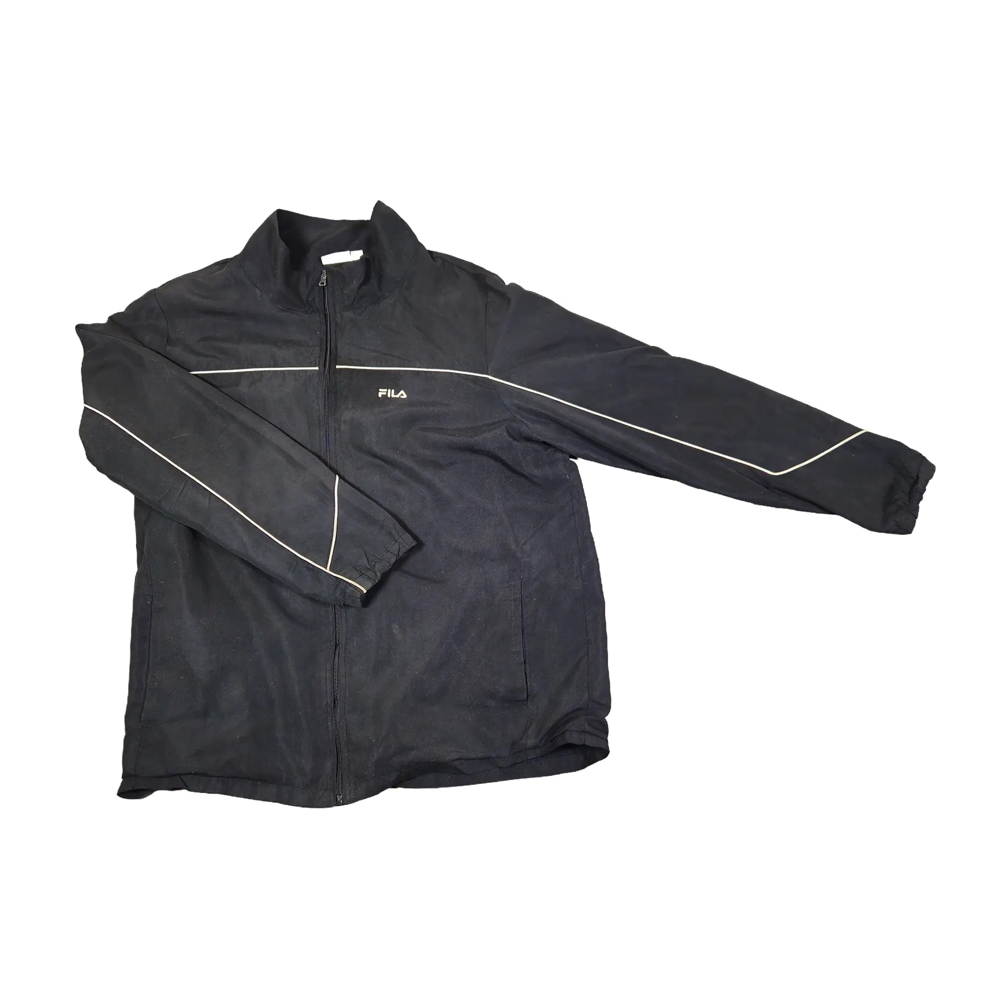 Fila Black Pinstripe Piping Windbreaker