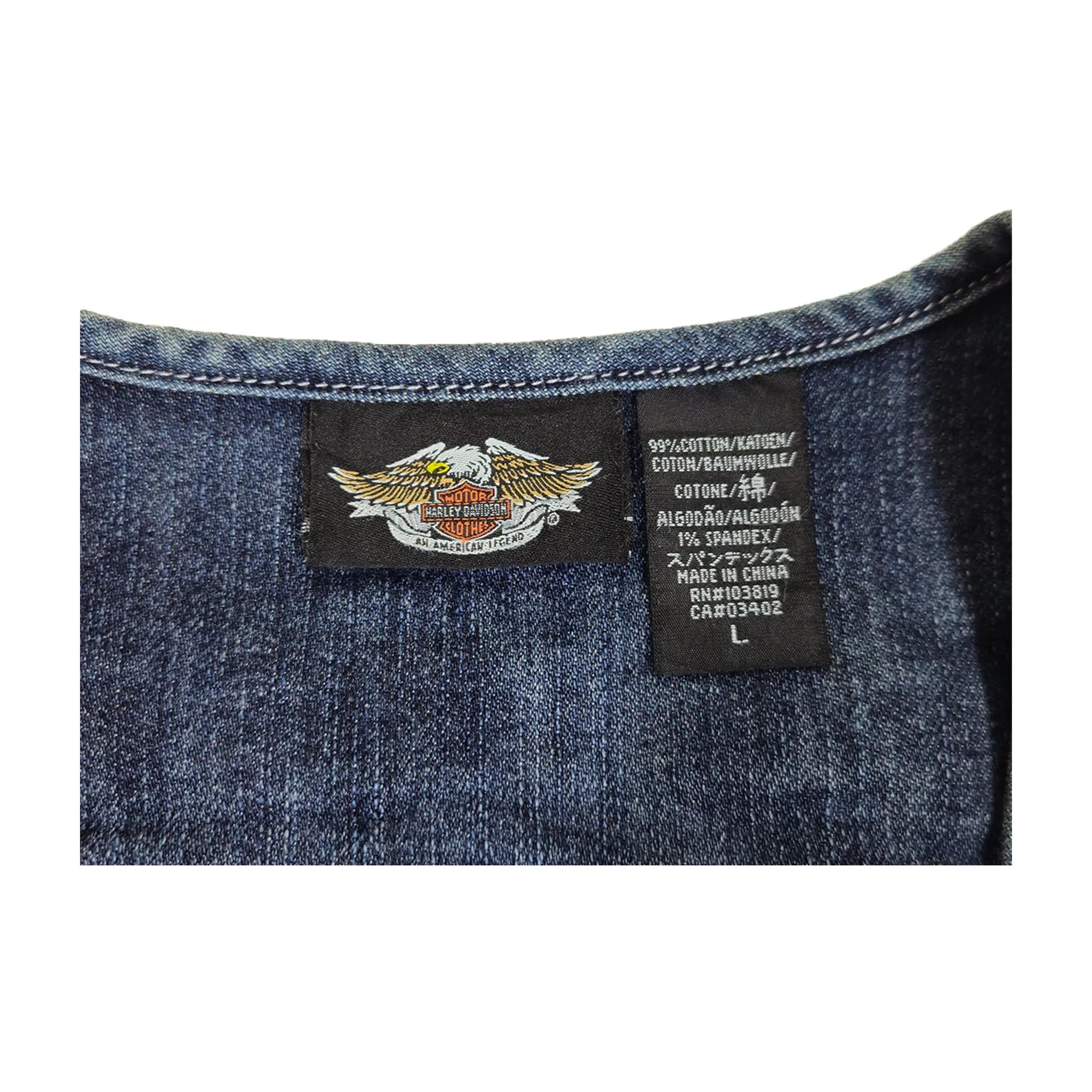 Official Harley-Davidson Women's Embroidered Zip-Up Denim Vest