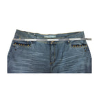 Vintage Y2K Chams Jeans Co. Heavily Studded & Embroidered Plus-Size Cropped Baggy Jeans