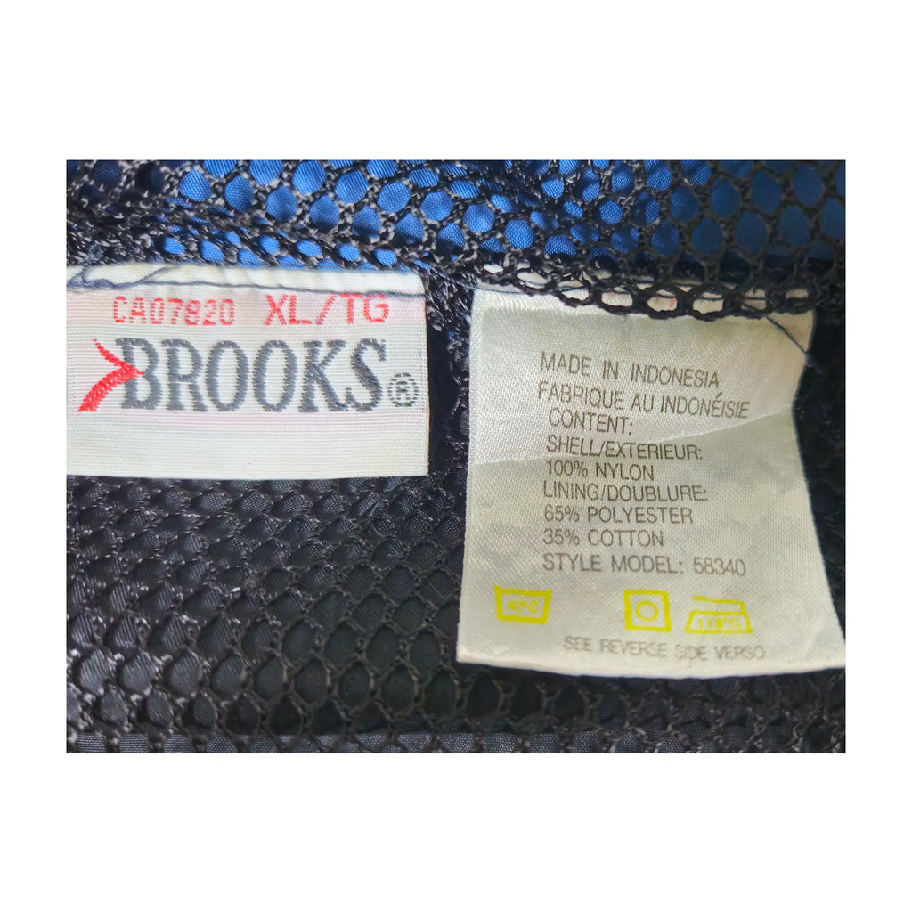 Vintage 90s Brooks Color-Block Hooded Windbreaker