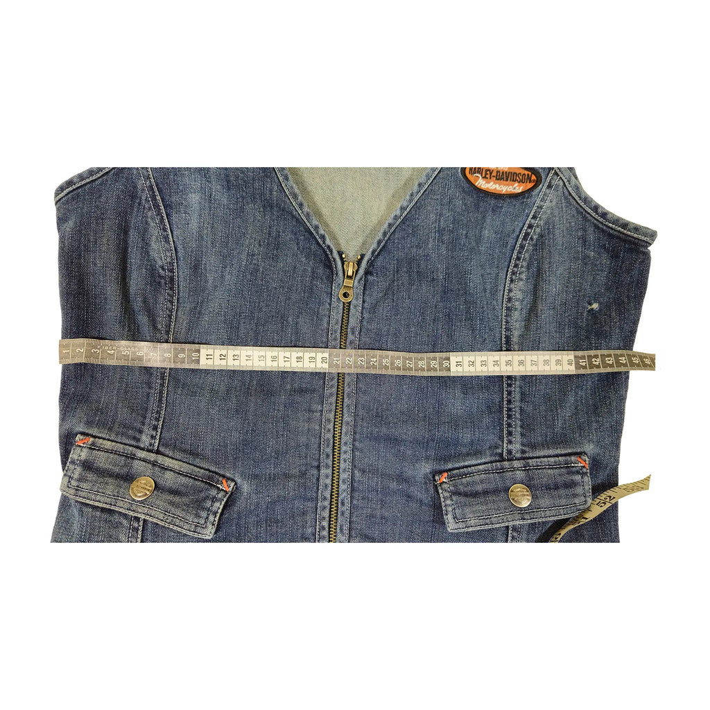 Official Harley-Davidson Women's Embroidered Zip-Up Denim Vest