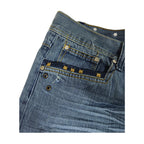 Vintage Y2K Chams Jeans Co. Heavily Studded & Embroidered Plus-Size Cropped Baggy Jeans