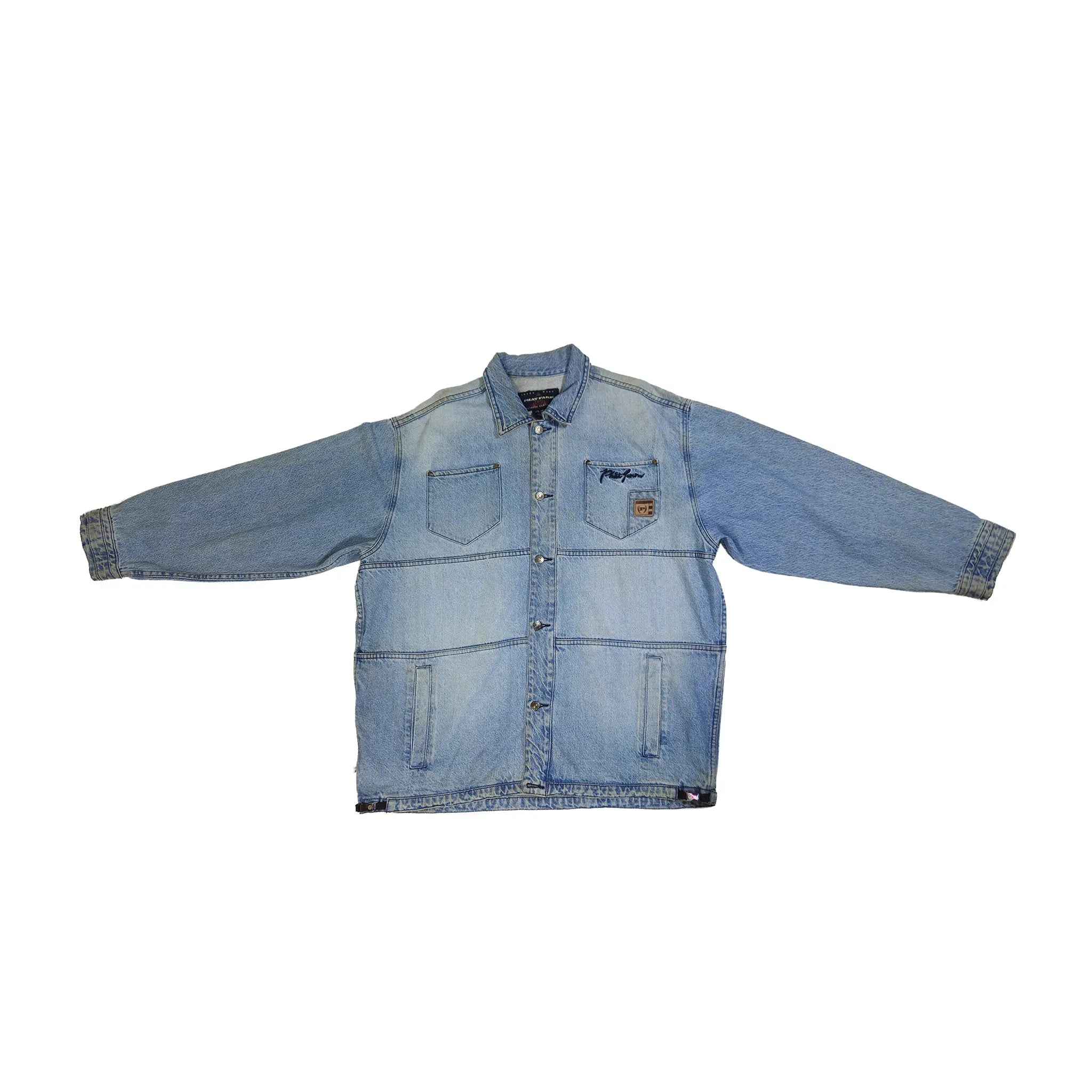 Vintage Phat Farm Archival Utility Tactical Buckle XXL Denim Jacket