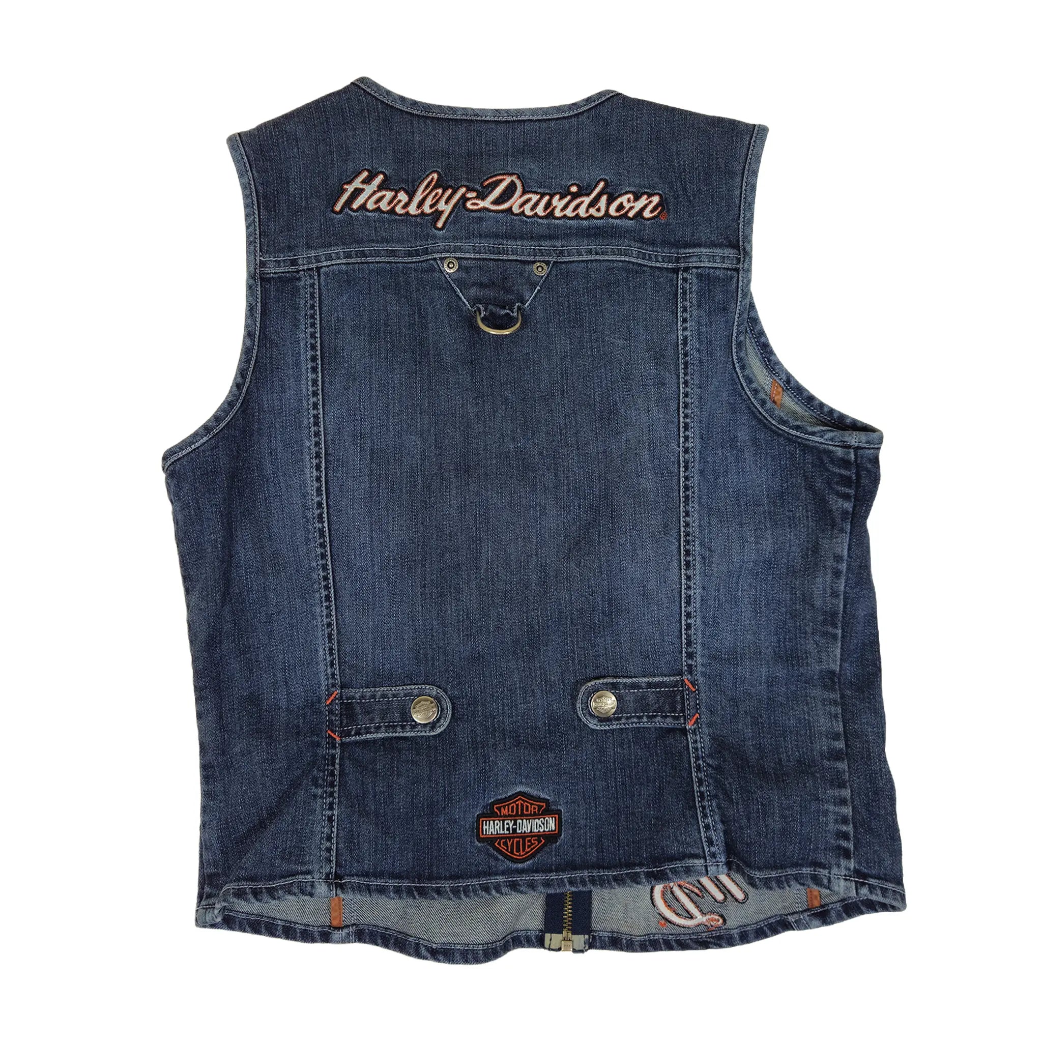 Official Harley-Davidson Women's Embroidered Zip-Up Denim Vest