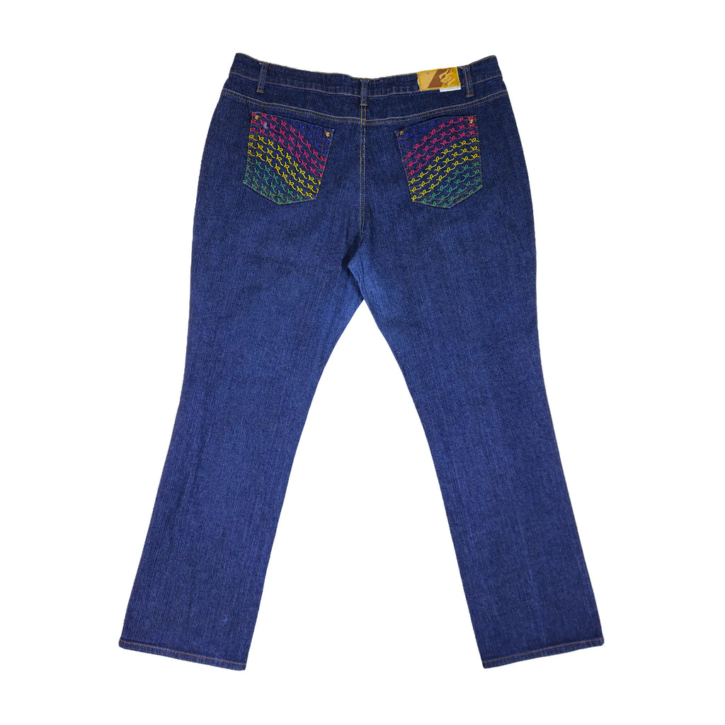 Vintage Y2K Rocawear Rainbow Monogram Embroidered Plus-Size Jeans