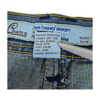 Vintage Y2K Chams Jeans Co. Heavily Studded & Embroidered Plus-Size Cropped Baggy Jeans